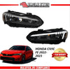 HONDA CIVIC FE 2022-2023 PROJECTOR LED HI-LO BEAM SEQUENTIAL SIGNAL WELCOME LIGHT AUDI STYLE HEADLAMP